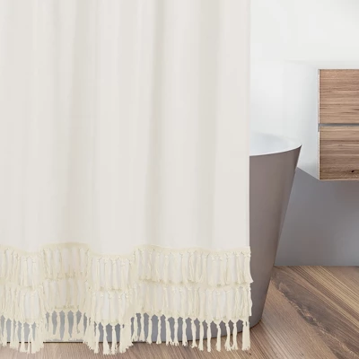 Sweet Jojo Designs Shower Curtain 72in.x72in. Boho Fringe Ivory 6 Sweet Jojo Designs Shower Curtain 72in.x72in. Boho Fringe Ivory - Image 4