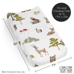 Sweet Jojo Designs Boy Girl Gender Neutral Unisex Changing Pad Sheet Watercolor Woodland Forest Animals Orange Green And Brown -Smart Baby Decor GUEST ca8e03e6 0907 4f7e 8aff 35e7360afdb6