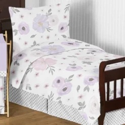 5pc Sweet Jojo Designs Watercolor Floral Toddler Bedding Set Lavender/Gray - Sweet Jojo Designs -Smart Baby Decor GUEST cac5874b f312 4199 82ac 07d4bf6c1548
