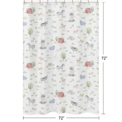 Sweet Jojo Designs Shower Curtain 72in.x72in. Farm Animals Multicolor -Smart Baby Decor GUEST cdc7a9b1 7420 4f77 92e7 a0744574fc37