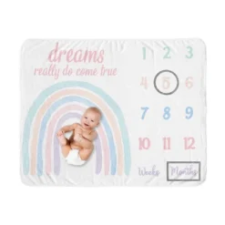 Sweet Jojo Designs Girl Baby Milestone Blanket Rainbow Pink Blue And Purple -Smart Baby Decor GUEST d285965c ef38 49e0 a21c d9e255b58eb6