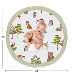 Sweet Jojo Designs Boy Girl Gender Neutral Unisex Baby Tummy Time Playmat Watercolor Woodland Forest Animals Multicolor -Smart Baby Decor GUEST d37f09b1 4275 4a3d baff 45dd1d98ff71