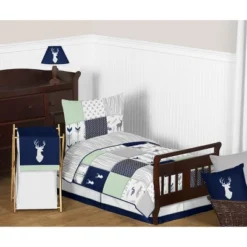 Sweet Jojo Designs Gender Neutral Unisex Toddler Bedding Set Woodsy Blue, Green And Grey 5pc 9 Sweet Jojo Designs Gender Neutral Unisex Toddler Bedding Set Woodsy Blue, Green And Grey 5pc -Smart Baby Decor GUEST d9250fc5 5d4a 46df 98b8 8c5db40ab886