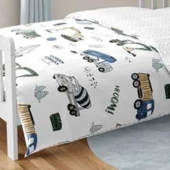 Sweet Jojo Designs Boy Toddler Bedding Set Construction Truck Green Blue And Grey 5pc. -Smart Baby Decor GUEST dc27b90a c24b 4b04 b554 070062d19792