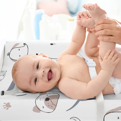 Sweet Jojo Designs Boy, Girl, Unisex/Gender Neutral Changing Pad Sheet Cartoon Puppy Grey Taupe And Blue 4 Sweet Jojo Designs Boy, Girl, Unisex/Gender Neutral Changing Pad Sheet Cartoon Puppy Grey Taupe And Blue - Image 2