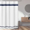 Sweet Jojo Designs Shower Curtain 72in.x72in. Hotel White And Navy Blue