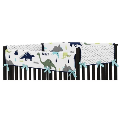 Sweet Jojo Designs Front Crib Rail Guard Cover - Blue & Green Mod Dino 4 Sweet Jojo Designs Front Crib Rail Guard Cover - Blue & Green Mod Dino - Image 2
