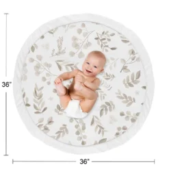 Sweet Jojo Designs Boy Girl Gender Neutral Unisex Baby Tummy Time Playmat Botanical Leaf Collection Taupe And White -Smart Baby Decor GUEST deace67d 75fa 4800 a8bd 6223fc8055b0