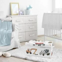 Sweet Jojo Designs Boy Fabric Storage Toy Bin Construction Truck Red Blue Yellow -Smart Baby Decor GUEST deb67a6b bf6b 42c3 839e f28cf914d46c