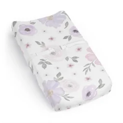 Sweet Jojo Designs Girl Changing Pad Sheet Watercolor Floral Purple Pink And Grey -Smart Baby Decor GUEST defc8cd3 c845 4395 8782 a892e643a978