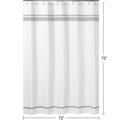 Sweet Jojo Designs Shower Curtain 72in.x72in. Hotel White And Gray 6 Sweet Jojo Designs Shower Curtain 72in.x72in. Hotel White And Gray - Image 4