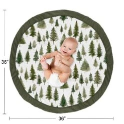 Sweet Jojo Designs Gender Neutral Unisex Baby Tummy Time Playmat Woodland Pine Tree Green And White 8 Sweet Jojo Designs Gender Neutral Unisex Baby Tummy Time Playmat Woodland Pine Tree Green And White -Smart Baby Decor GUEST e14b623f c818 4460 96df 21b5ce4d472c