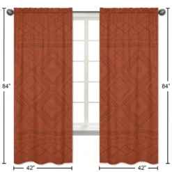 Sweet Jojo Designs Window Curtain Panels 84in. Boho Geometric Orange And Black -Smart Baby Decor GUEST e2db045a c0cc 4cd4 848f 4c9a319369f9