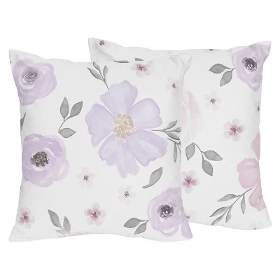 3pc Queen Bedding Set Sweet Jojo Designs Watercolor Floral Lavender/Gray - SWeet Jojo Designs 5 3pc Queen Bedding Set Sweet Jojo Designs Watercolor Floral Lavender/Gray - SWeet Jojo Designs - Image 3