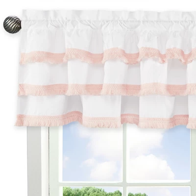 Sweet Jojo Designs Window Valance Treatment 54in. Boho Fringe White And Pink 5 Sweet Jojo Designs Window Valance Treatment 54in. Boho Fringe White And Pink - Image 3