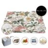 Sweet Jojo Designs Girl Unstuffed Fabric Ottoman Pouf Cover Decorative Storage Vintage Floral Pink Green And Yellow Insert Not Included