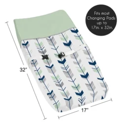 Sweet Jojo Designs Gender Neutral Unisex Changing Pad Cover Mod Arrow Grey Blue And Green -Smart Baby Decor GUEST e9fe4c42 d789 4a9f b01f 75723689b4da