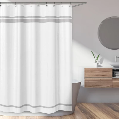Sweet Jojo Designs Shower Curtain 72in.x72in. Hotel White And Gray 3 Sweet Jojo Designs Shower Curtain 72in.x72in. Hotel White And Gray
