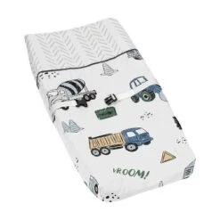 Sweet Jojo Designs Boy Changing Pad Cover Construction Truck Green Blue And Grey -Smart Baby Decor GUEST ea398d03 12a3 4c85 9285 8b06ba97755c