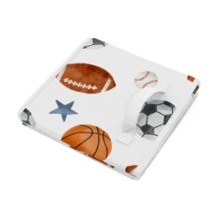 Sweet Jojo Designs Boy Fabric Storage Bins Set Watercolor Sports Theme Blue Brown And Orange -Smart Baby Decor GUEST eaf9cf14 a780 490f 966f 35c2e34ca917