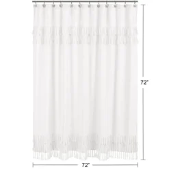 Sweet Jojo Design Shower Curtain 72in.x72in. Bohemian White -Smart Baby Decor GUEST eb6ccafe 0ab6 4c1c 8a88 a2838969afb8