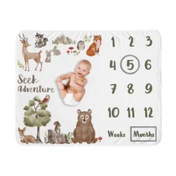 Sweet Jojo Designs Boy Girl Gender Neutral Unisex Baby Milestone Blanket Watercolor Woodland Forest Animals Multicolor 11 Sweet Jojo Designs Boy Girl Gender Neutral Unisex Baby Milestone Blanket Watercolor Woodland Forest Animals Multicolor -Smart Baby Decor GUEST ebdc6f39 89ab 4792 9764 72cbd13f23e4
