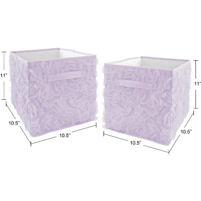Sweet Jojo Designs Fabric Storage Bins Set Rose Lavender Purple 4 Sweet Jojo Designs Fabric Storage Bins Set Rose Lavender Purple - Image 2