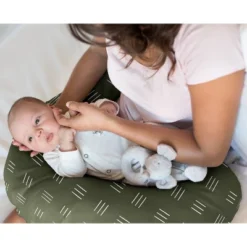 Sweet Jojo Designs Boy, Girl, Unisex/Gender Neutral Support Nursing Pillow Cover (Pillow Not Included) Jungle Green And White