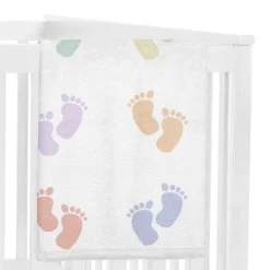 Sweet Jojo Designs Gender Neutral Unisex Baby Milestone Blanket Baby Footprints Multicolor -Smart Baby Decor GUEST ed397155 c85e 444d ae66 72cb1eb90538