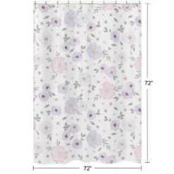 Sweet Jojo Designs Shower Curtain 72in.x72in. Watercolor Floral Purple, Pink And Grey 9 Sweet Jojo Designs Shower Curtain 72in.x72in. Watercolor Floral Purple, Pink And Grey -Smart Baby Decor GUEST f014b2ee 46d7 4e10 b9d1 c782ec13ea30