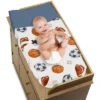 Sweet Jojo Designs Boy Changing Pad Cover Watercolor Sports Theme Multicolor