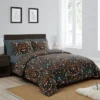 Sweet Jojo Designs Girl Full/Queen Comforter Bedding Set Boho Floral Wildflower Black Orange Green Blue 3pc -Smart Baby Decor GUEST f15856e3 ba43 4924 bc2e a2437c16f78a 2
