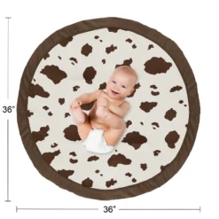 Sweet Jojo Designs Girl Boy Gender Neutral Unisex Baby Tummy Time Playmat Western Cowgirl Off White And Brown -Smart Baby Decor GUEST f2589e18 1d9c 46ad a464 d7a3763a6493