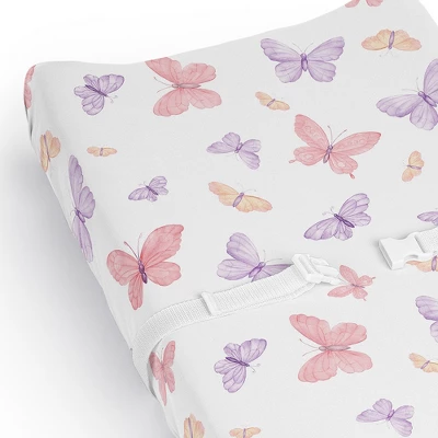 Sweet Jojo Designs Girl Changing Pad Sheet Butterfly Pink And Purple 5 Sweet Jojo Designs Girl Changing Pad Sheet Butterfly Pink And Purple - Image 3