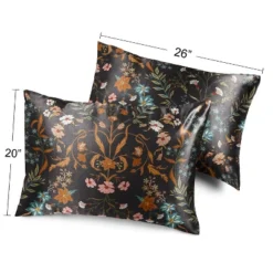 Sweet Jojo Designs Decorative Satin Pillowcases Boho Floral Wildflower Black And Orange 2pc -Smart Baby Decor GUEST f406b53b 8bc2 4469 b3c5 e9b2b16136c2
