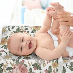 Sweet Jojo Designs Girl Changing Pad Sheet Vintage Floral Pink Yellow And Green -Smart Baby Decor GUEST f5571096 0076 42e8 b436 9f9d5310817f