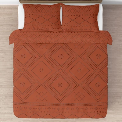 Sweet Jojo Designs Full/Queen Comforter Bedding Set Geometric Boho Dot Orange Black 3pc 4 Sweet Jojo Designs Full/Queen Comforter Bedding Set Geometric Boho Dot Orange Black 3pc - Image 2