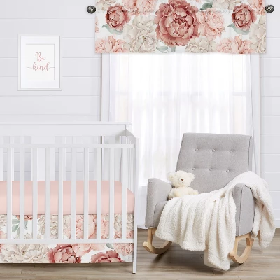 Sweet Jojo Designs Window Valance Treatment 54in. Peony Floral Garden Pink And Ivory 4 Sweet Jojo Designs Window Valance Treatment 54in. Peony Floral Garden Pink And Ivory - Image 2