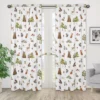 Sweet Jojo Designs Boy Girl Gender Neutral Unisex Window Curtain Panels Drapes 84in. Watercolor Woodland Forest Animals Orange Green And Brown