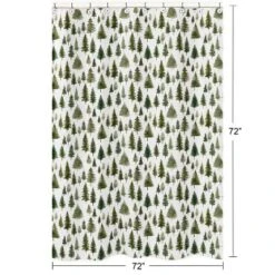 Sweet Jojo Designs Gender Neutral Unisex Shower Curtain 72in.x72in. Woodland Pine Tree Green And White -Smart Baby Decor GUEST fa858953 ce93 4e51 a8c1 2b33e2085d76