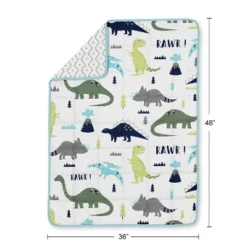 Sweet Jojo Designs Boy Toddler Weighted Blanket 5lbs. For Kids Mod Dinosaur Blue And Green -Smart Baby Decor GUEST fc6db10e c069 48e6 83fd 587a26051c8f