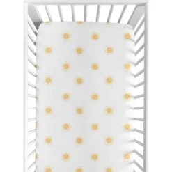 Sweet Jojo Designs Boy Or Girl Gender Neutral Unisex Baby Fitted Crib Sheet Boho Sun Yellow And White -Smart Baby Decor GUEST fdedb1f6 f42c 468a 82d6 4ff40856f502