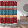 Sweet Jojo Designs Shower Curtain 72in.x72in. Red Boho Blue Orange