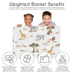 Sweet Jojo Designs Boy Girl Unisex Gender Neutral Toddler Weighted Blanket 5lbs. For Kids Jungle Multicolor -Smart Baby Decor GUEST feb68f8e d278 4dfe a7c0 28ffecbc3358