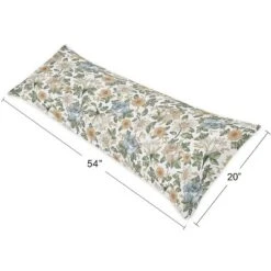 Sweet Jojo Designs Girl Body Pillow Cover (Pillow Not Included) 54in.x20in. Vintage Floral Blue Yellow And Gold -Smart Baby Decor GUEST ffddc044 9682 42b0 8a44 527ccb8a6553